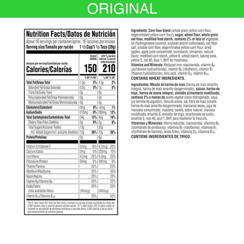 Size,Original,23oz (1 Box),(Pack 2) Kelloggs Apple Jacks Breakfast Cereal,Kids Snacks,Family Breakfast,Giant Box