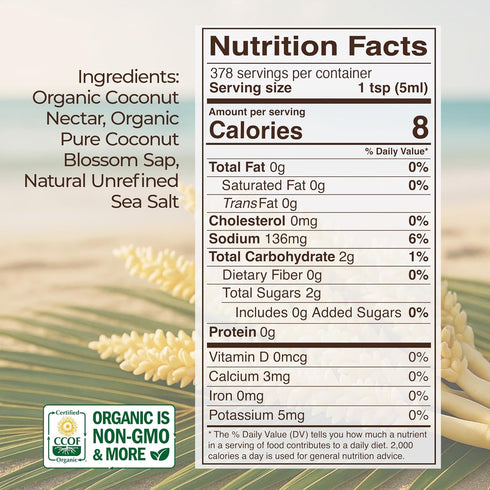(64 Oz (Pack 1)) Kevala Organic Coconut Aminos Soy-Free Seasoning from Coconut Nectar & Blossom Sap | Gluten-Free