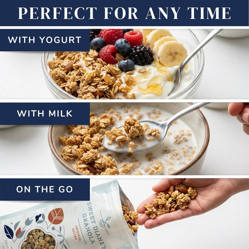 Sweet Diane's 2-Pack (12 oz Sweet Dianes Organic Granola Original Recipe | Each) | Low Sugar, High Fiber, Gluten-Free