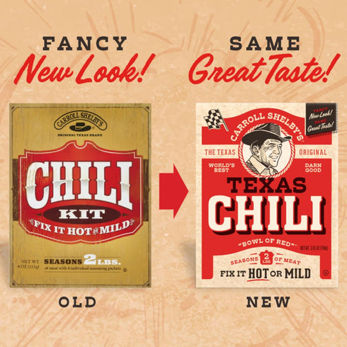 Shelby's 3.65oz (Pack 5) Carroll Original Texas Brand Chili Kit Box