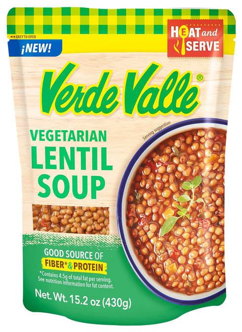Verde Valle Vegetarian Lentil Soup Fresh Ready to Eat 15.2 oz (Pack
