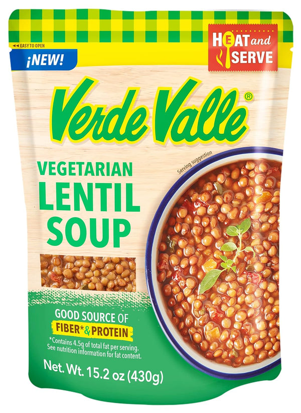 Verde Valle Vegetarian Lentil Soup Fresh Ready to Eat 15.2 oz (Pack