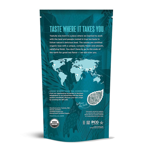 (50 100% Teatulia Organic Green Tea Bags Pyramid Sachet Teabags) Pure Whole Leaf Natural Green Tea In Bags. Premium
