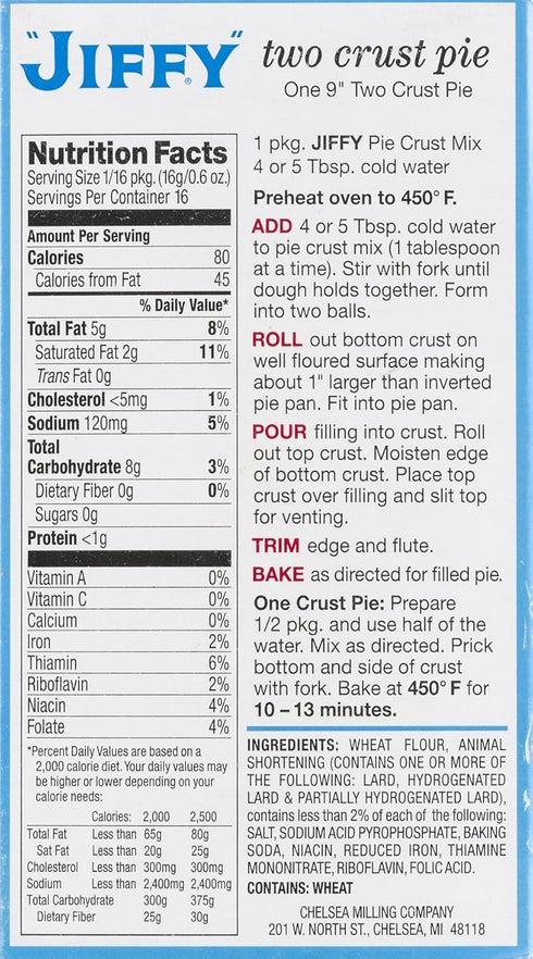 Jiffy Pie Crust Mix - Convenient Baking Solution