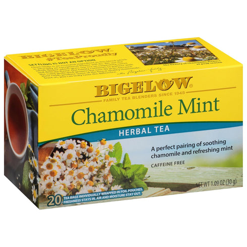 Bigelow Tea Chamomile Mint Herbal Tea, Caffeine Free, 20 Count Box (Pack