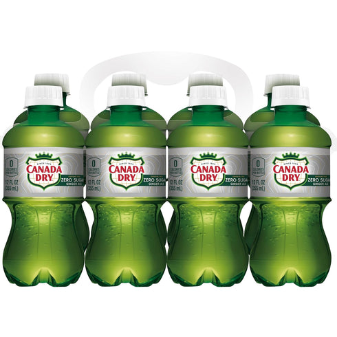 12 8 Count Diet Canada Dry Ginger Ale Soda, Fluid Ounce Bottle