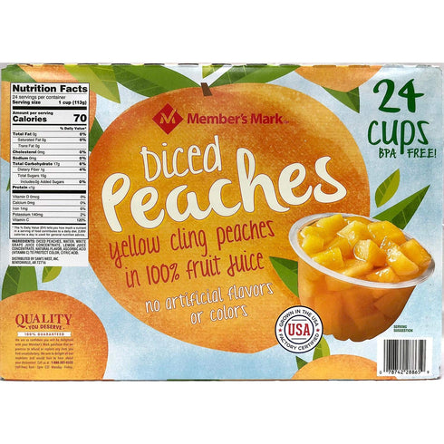 MEMBERS MARK 100% (12 count, 4 Member's Mark organic diced peaches in juice ounces)