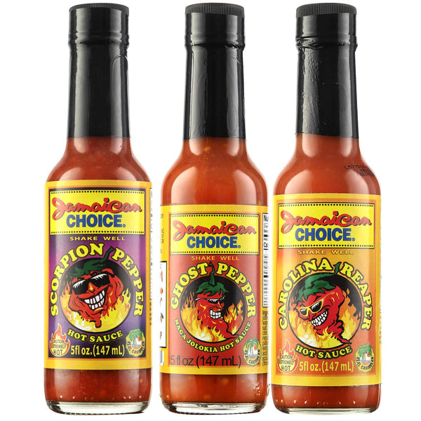 Extreme Hot Pepper Sauce 3-pack Gift Set, Carolina Reaper, Ghost Pepper, Scorpion