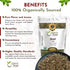 100% (8 Oz) Organic Way Basil Leaf Cut and Sifted | Non GMO, Kosher, USDA Certified Organic Basil Leaves | Dried