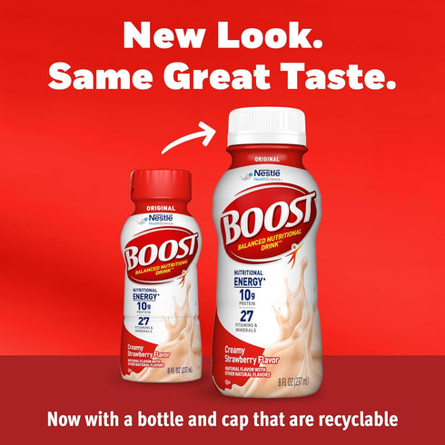 8 oz (Pack 24) BOOST Original Ready to Drink Nutritional Drink, Creamy Strawberry, fl