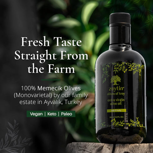 2024 2024 Packaging (16.9fl oz 1 Pack) Zeytin Olive Oil Extra Virgin - GOLD MEDAL & Early Harvest - Fresh Harvest