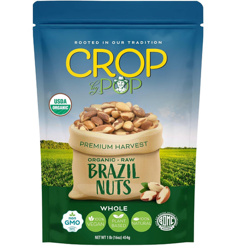 CROP BY POP - Organic Raw Brazil Nuts (16 Oz - 1