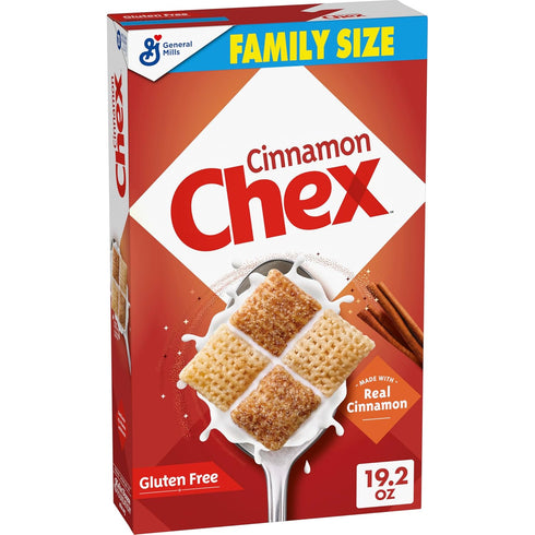 Cinnamon Chex Cereal, Gluten Free Breakfast Cereal, Made with Whole Grain, Family