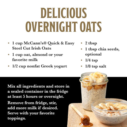 16 (Pack 12) McCann's Irish Oatmeal, Quick & Easy Steel Cut Oats, Ounce