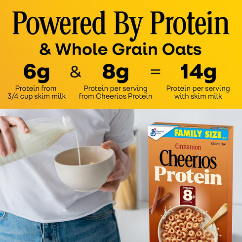 8g 11.2 oz Cheerios Protein Cereal, Cinnamon, Protein, Large Size