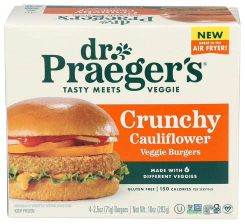 DR PRAEGERS Crunchy Cauliflower Veggie Burgers, 10 OZ