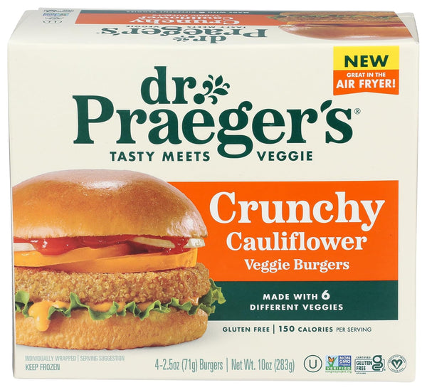 DR PRAEGERS Crunchy Cauliflower Veggie Burgers, 10 OZ