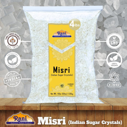 64oz (4lbs) 1.81kg Rani Misri (India Sugar Crystals) ~ All Natural | Gluten Friendly | No Colors | Vegan | Kosher |