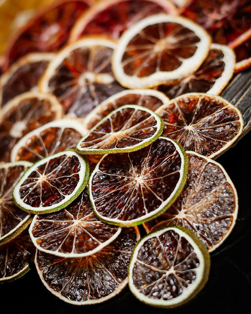 (9.5oz) Garnishes & Dreams Citric Mix Dehydrated Lime, Grapefruit, Blood Orange & Orange Slices for Cocktails, Mixology