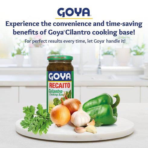 Recaito Culantro Cooking Base by Goya - Cilantro Cooking Base with Onions, Garlic, Green Bell Peppers, Latino