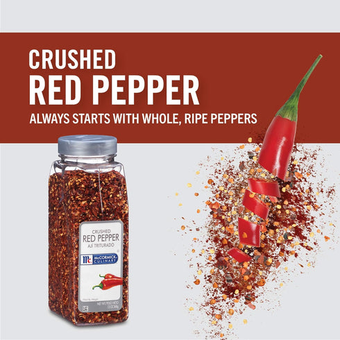 McCormick Culinary Crushed Red Pepper, 13 oz - Crushed Red Pepper Flakes for Sprinkling Onto Pizza, Beef, Pork