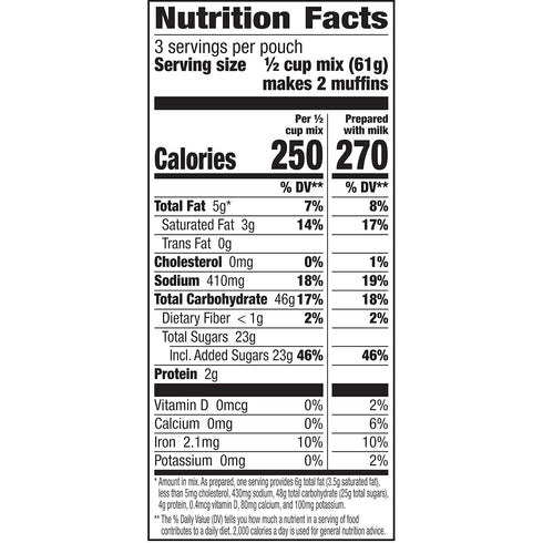 6.5 oz (Pack 9) Betty Crocker Blueberry Muffin Mix
