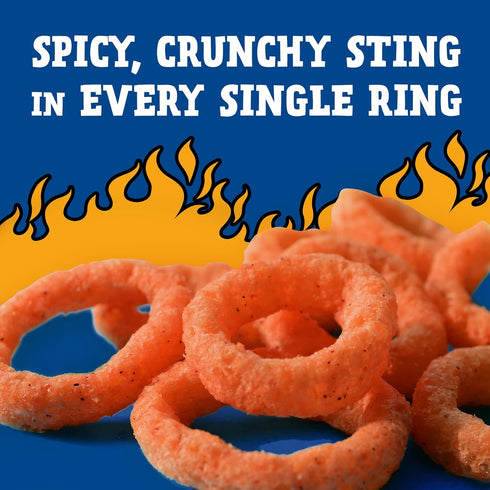 Andy Capp's 2 oz Beer Battered Flavored Onion Flavored Rings Baked Oat and Corn Snacks, Hot