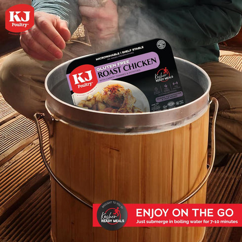 (1 Pack) KJ Poultry Kosher for Passover Gluten Free Meals, Roast Chicken with Potato & Carrots, Halal, Prepared Entree