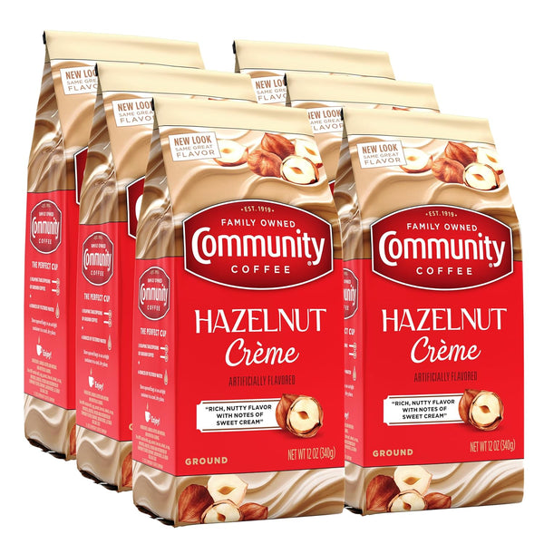 Community Coffee Hazelnut Creme Flavored 72 Ounces, Medium Roast Ground Coffee, 12