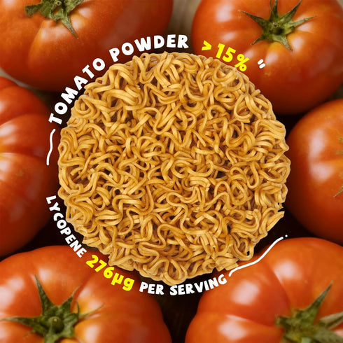 SUNGIVEN 3 2.47 OZ (Pack 10) Organic Ramen Noodles Tomato Healthy Low Sodium Ready in Minutes Non-Fried Instant No