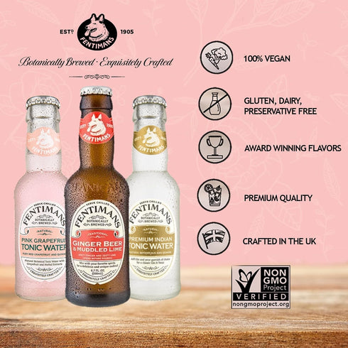 6.7 Oz (Pack 12) Fentimans Sparkling Tonic Water - Crafted Tonic Water with Quinine, All Natural Mixer, No Artificial