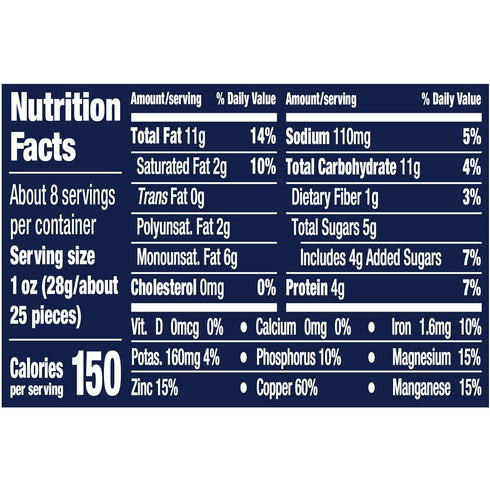 8.25oz PLANTERS Deluxe Honey Roasted Whole Cashews, Party Snack, Plant-Based Protein, After School Snack, Sweet