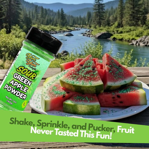 Sour Candy powder - Green Apple Flavor Pucker Topper, Sour Flavoring for Fruit, Gushers, Drinks & More