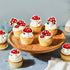 40Pcs Edible Red Mushroom Cupcake Toppers Cute Mushroom Cupcake Picks Mushrooms Drink Topper for Plant Theme Baby