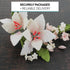 1 Count Global Sugar Art Double Rubrum Lily Sugar Cake Flowers Cake Topper Spray, White with Pink, by Chef Alan