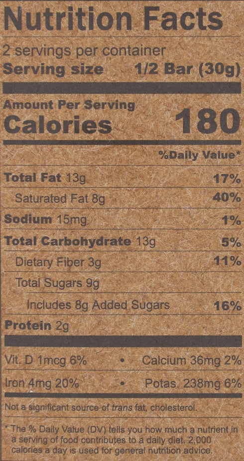 2.1 OZ HU KITCHEN Organic Simple Dark Chocolate Bar