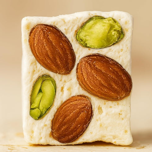 (7 Oz) ANDY ANAND CHOCOLATIER Nougat Candy With Nuts - Gluten Free Mixed Nut Soft Brittle, Made with Wildflower Honey