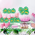 36 Pieces Jungle Style Animal Cupcake Toppers, Gold Glitter Palm Leaves Cake Decorations for Parties