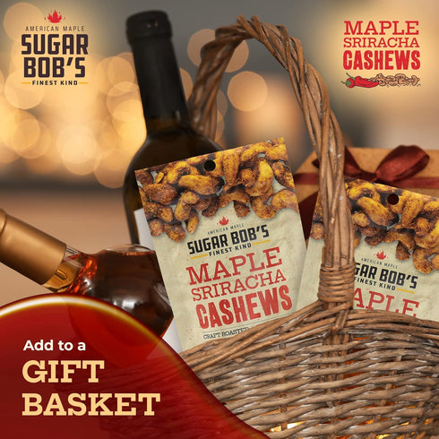 2.5 oz (Pack 3) Sugar Bobs Finest Kind, Maple Sriracha Cashews, Slow Roasted Sweet and Salty Nuts, Handmade in Vermont