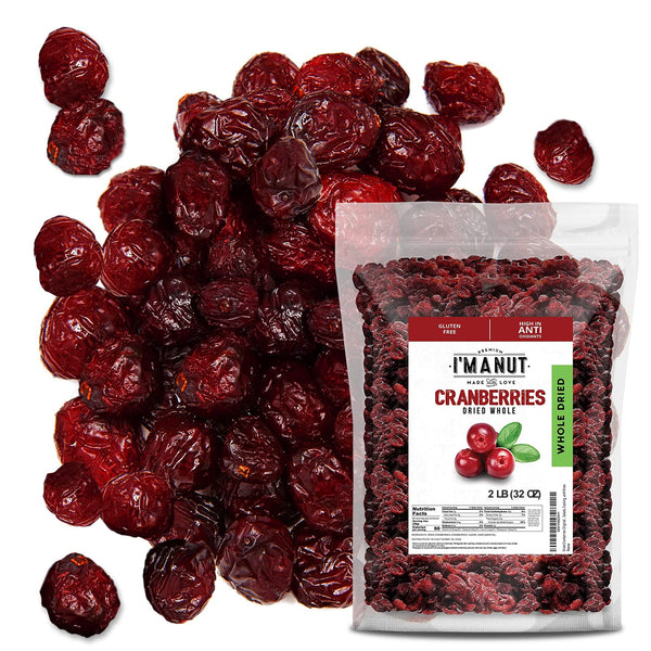 Dried Cranberries Original 2 Pound (32 oz) Batch Tested Gluten & Peanut