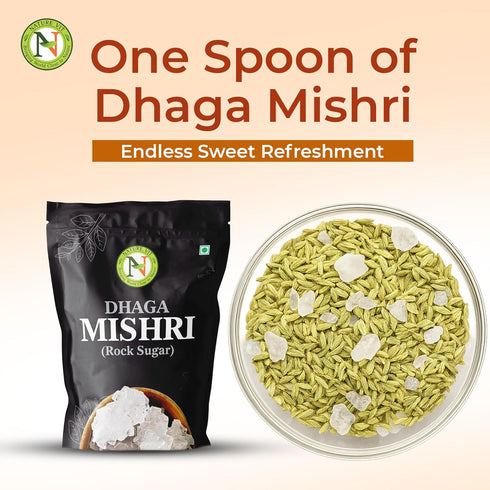 Nature Vit 900g NatureVit Dhaga Mishri, | Rock Sugar | Pure Thread Crystal | Thread Mishri | Crystal Sugar