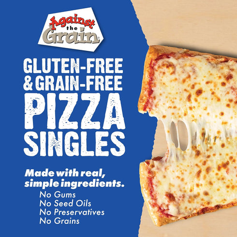 Against The Grain Frozen, 6oz Three Cheese Pizza Singles, Gluten-Free, Grain-Free, Seed Oil-Free, Single Serve Pizza