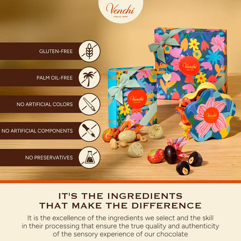 6.34 Oz, Venchi - Spring Mini Book with Assorted Cremini, Venchi Spring Collection, Gluten Free, Gift Idea, Mother's