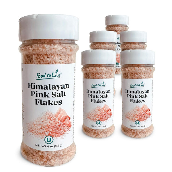 Food to Live Himalayan Pink Salt Flakes, 4 oz Gourmet Flaky Salt