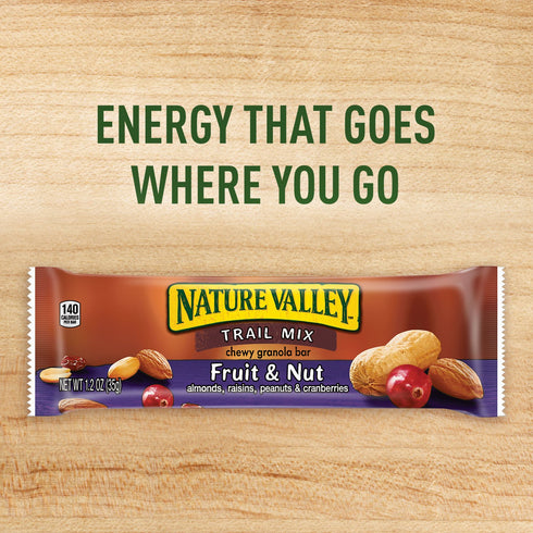 6 7.4 oz (Pack 12) Nature Valley Chewy Fruit and Nut Granola Bars, Trail Mix, Ct