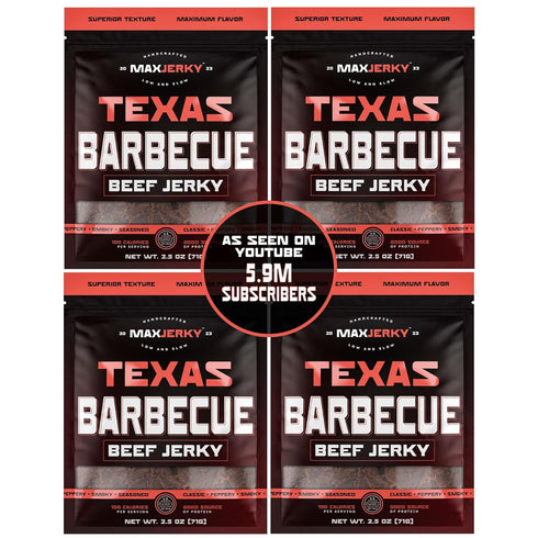 MaxJerky Texas Barbecue Beef Jerky, Smoked Pepper Flavored Jerky, 27.5 Grams of