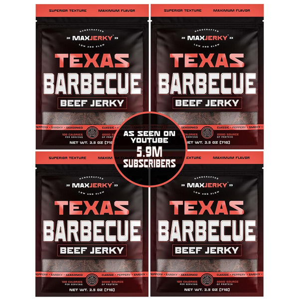 MaxJerky Texas Barbecue Beef Jerky, Smoked Pepper Flavored Jerky, 27.5 Grams of