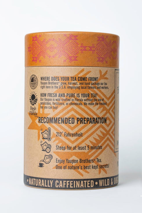 Yaupon Brothers Spiced Peach Yaupon Tea - 16 Eco-Friendly Tea Bags with Organic Peach Ingredients
