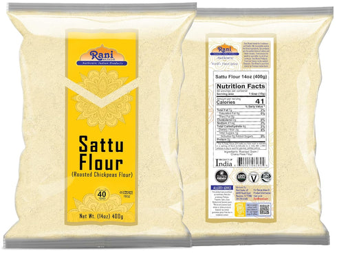 14oz (400g) Rani Sattu Flour (Roasted Chana Gram) ~ Natural, Salt-Free | Vegan | No Colors | Gluten Friendly | NON-GMO