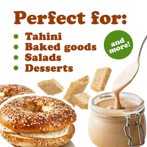 4 Food to Live Organic Toasted Hulled Sesame Seeds, Pounds Crunchy and Nutritious Snack, Oven Roasted, Unsalted, No Oil